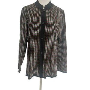 Misook Size XL Top Blouse Button Down Colorful Career Professional Acrylic